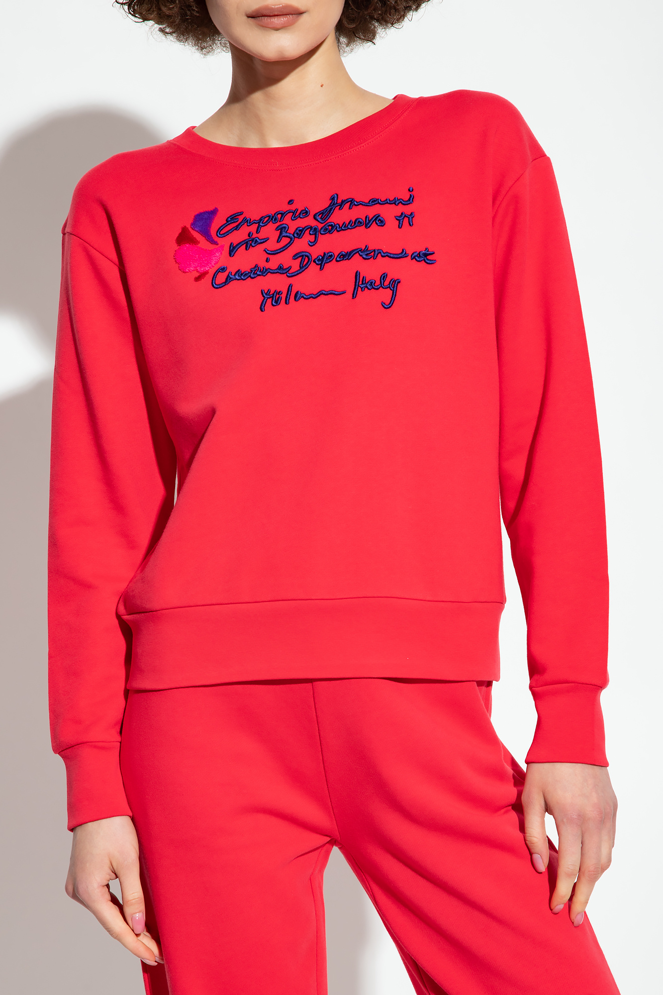 Armani red outlet sweatshirt